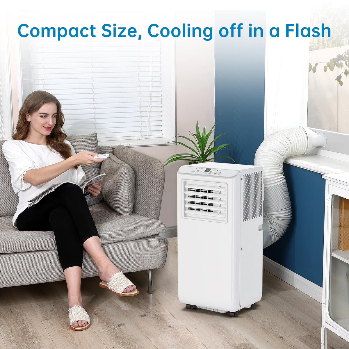 2026 NEW TROPOW Portable Air Conditioners 8000BTU, Air Conditioners 3-in-1 Cools up to 350 Sq. Ft, Indoor Standing AC Unit w/Dehumidifier, Window Kit, White