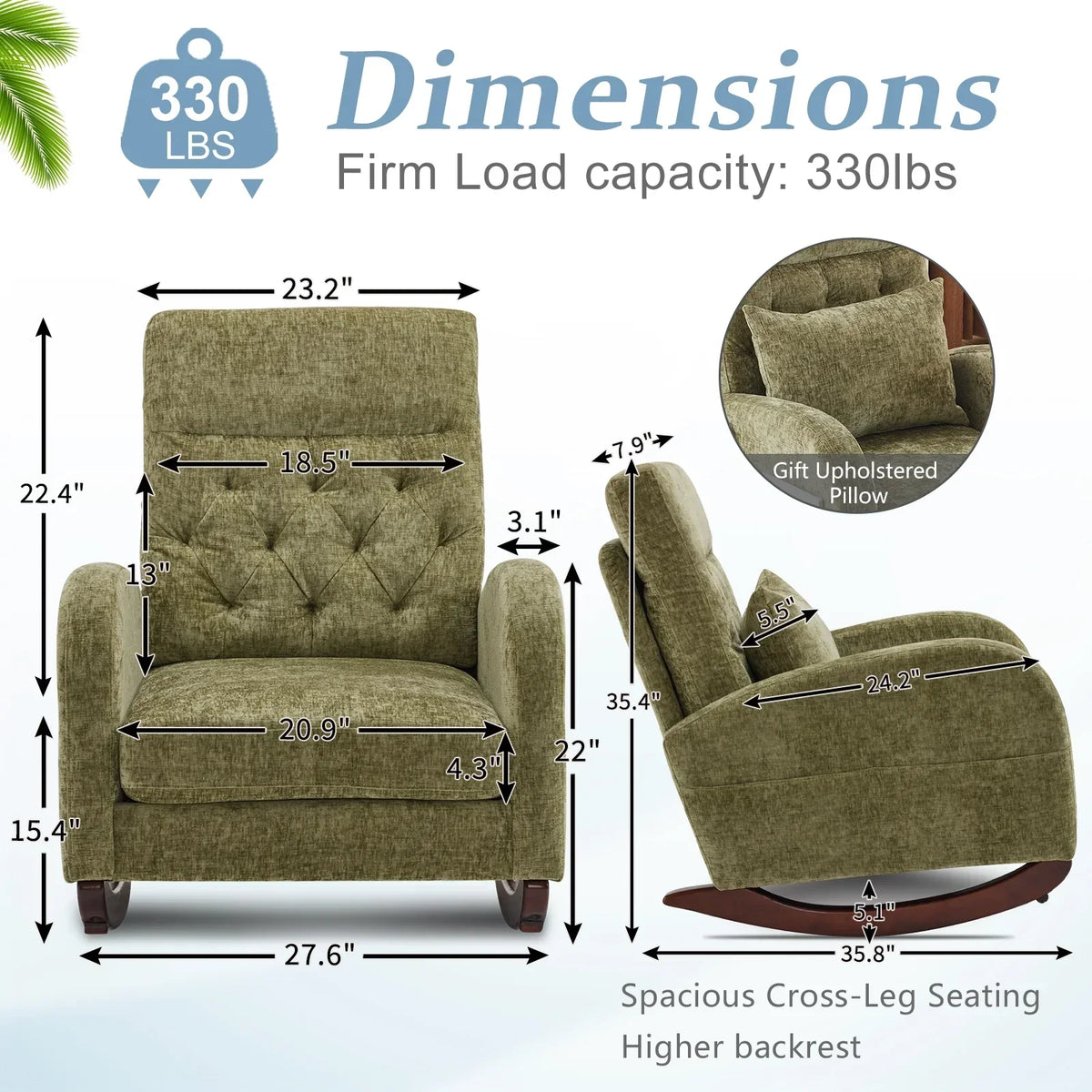 2026 NEW Ktaxon Rocking Accent Chair Glider Reading Chair Comfy Teddy Velvet Upholstered Single Sofa Rocker for Living Room, Nursery, Bedroom Beige