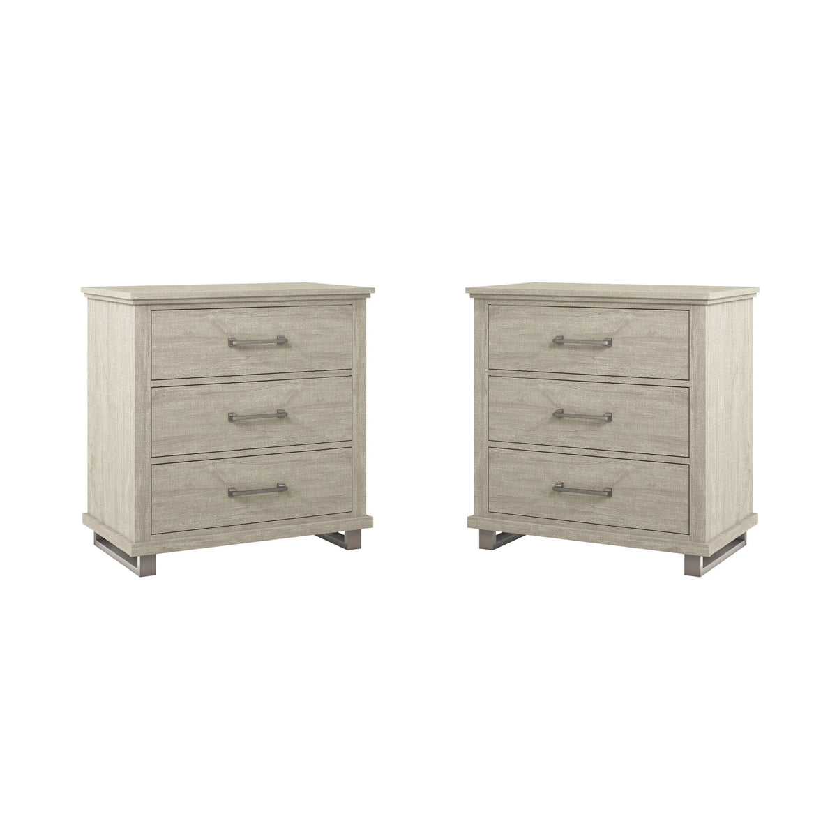 2026 NEW FESTIVO 32 inch Wide 3-Drawer Bedroom Nightstand with Elevated Metal Legs - Beige