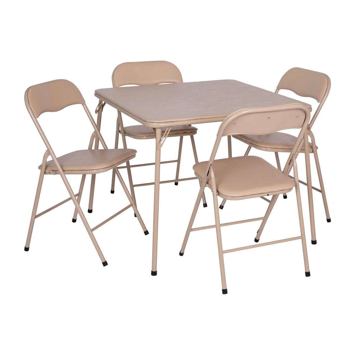 2026 NEW Emma + Oliver 5 Piece Black Folding Game Room Card Table and Chair Set