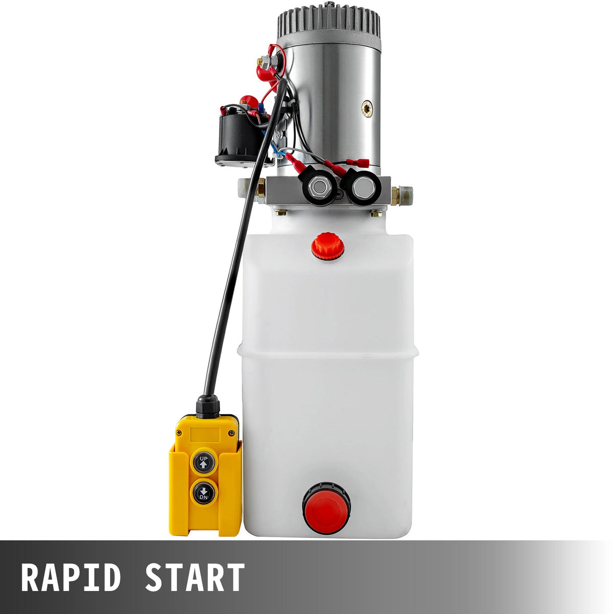 2026 NEW VEVOR 6 Quart Hydraulic Pump Hydraulic Power Unit (Plastic, 6 Quart/Double Action) White