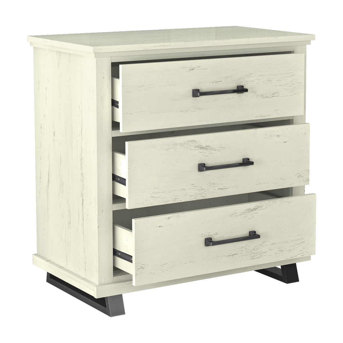 2026 NEW FESTIVO 32 inch Wide 3-Drawer Bedroom Nightstand with Elevated Metal Legs - Beige