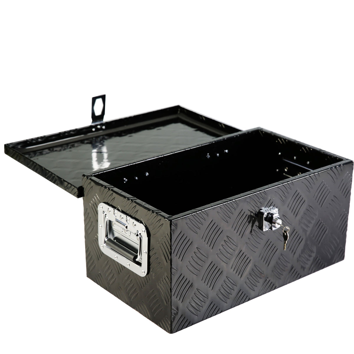 2026 NEW 20'' Metal Truck Tool Box, Aluminum Tool Box Storage Organizer for Truck Bed Trailer Pickup ATV, Lockable Tools Underbody Organizer W/Side Handle