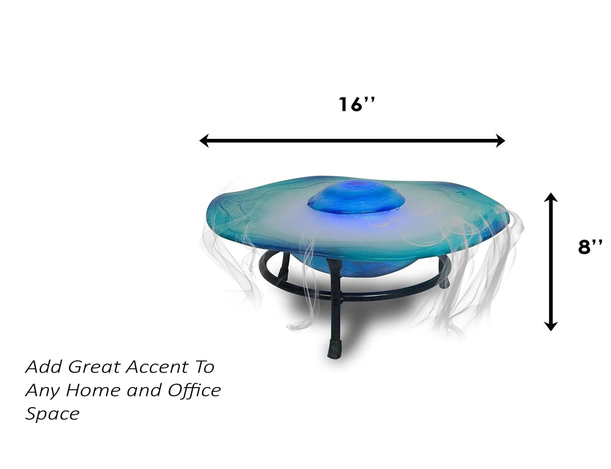 2026 NEW Xbrand Tabletop Blue Aromatherapy Mist Fountain Aroma Diffuser w/Inline Control, 8 Inch Tall