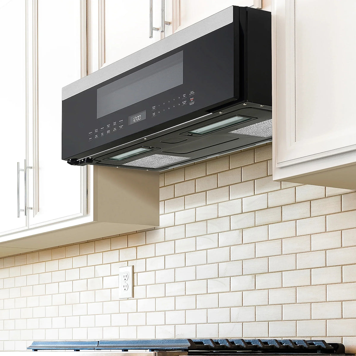 2026 NEW GE Profile 1.2 cu. ft. Low Profile Over-the-Range Microwave in Stainless Steel with Sensor Cooking, 1000W, 400 CFM Venting, LED Light
