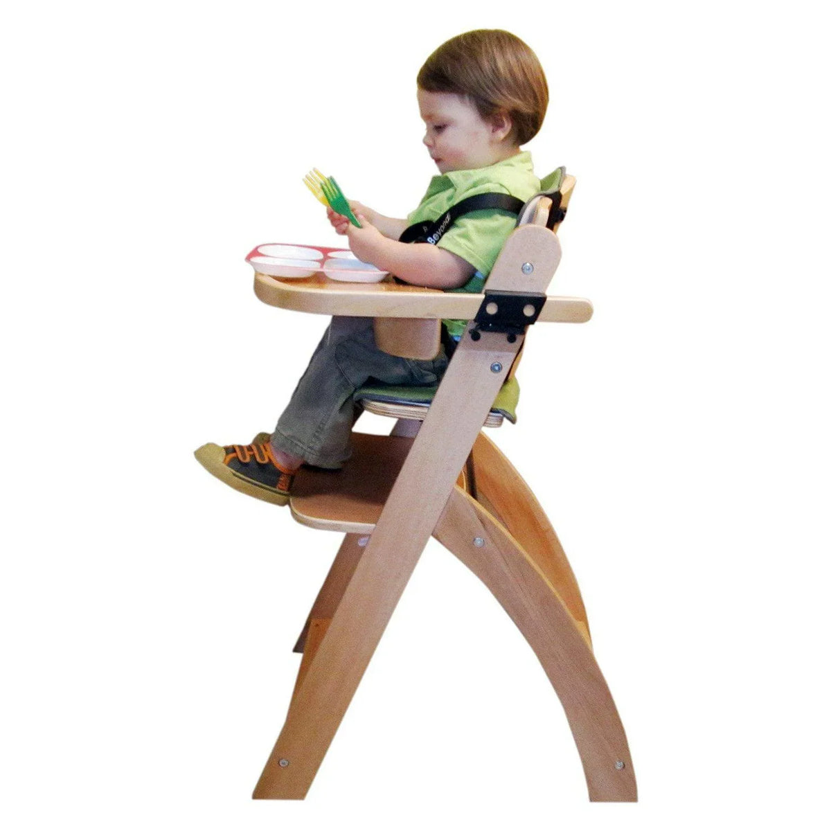 2026 NEW Abiie Beyond Wooden High Chair with Tray. The Perfect Adjustable Baby Highchair Solution for Your Babies & Toddlers or as a Dining Chair. (6 Months up to 250 Lb) (Natural Wood - Olive Cushion)