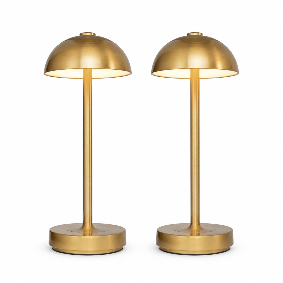 Cordless Rechargeable Table Lamps, Set of 2, Warm Brass, 14 Inch
