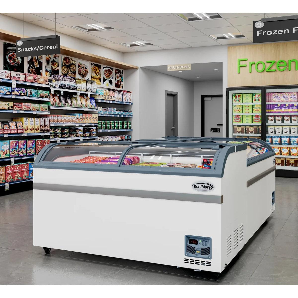 2026 NEW 65 Inch Manual Defrost Island Chest Freezer 16 cu. ft. Capacity in White