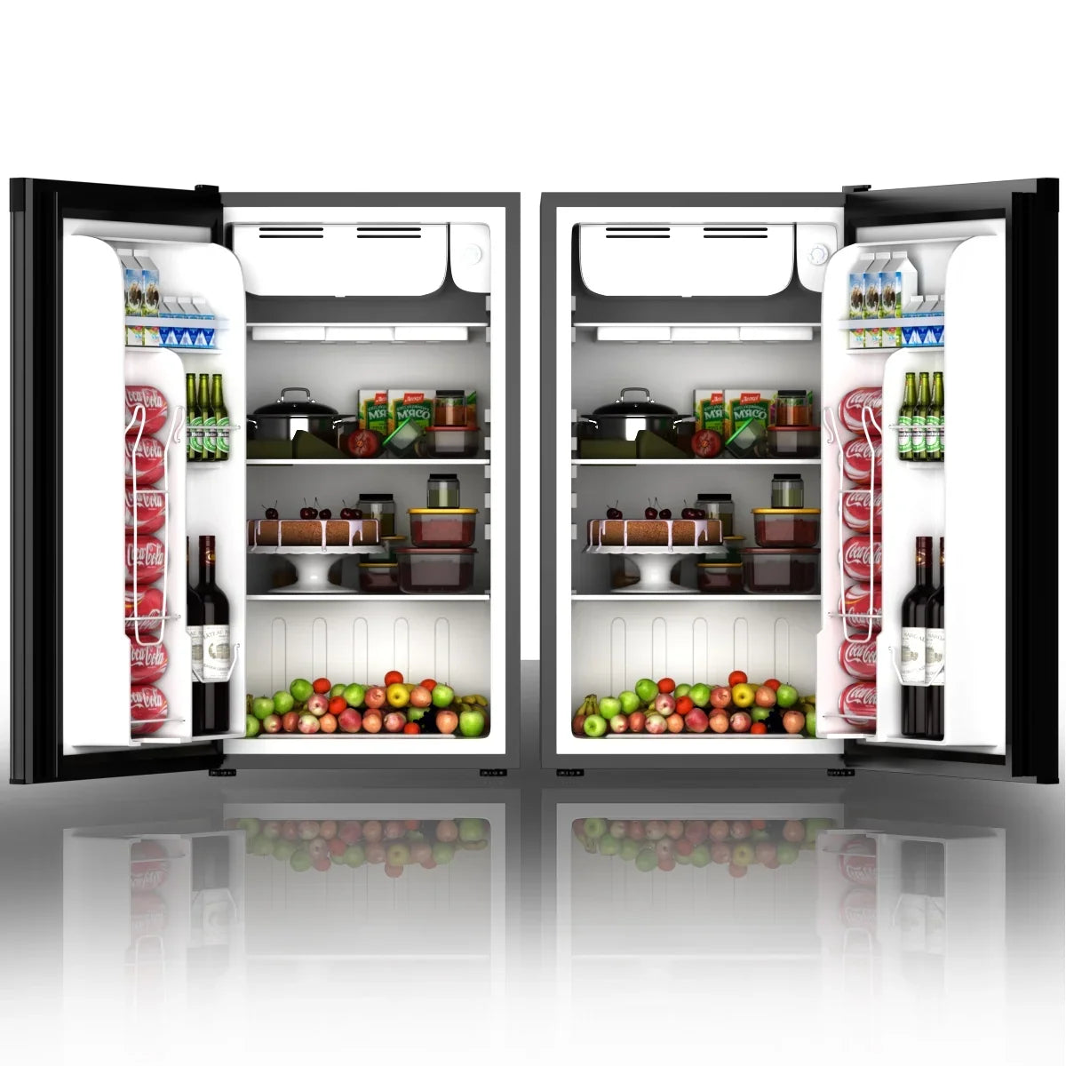 2026 NEW Costway 3.2 Cu.Ft. Compact Refrigerator Mini Dorm Small Fridge Freezer Reversible Door