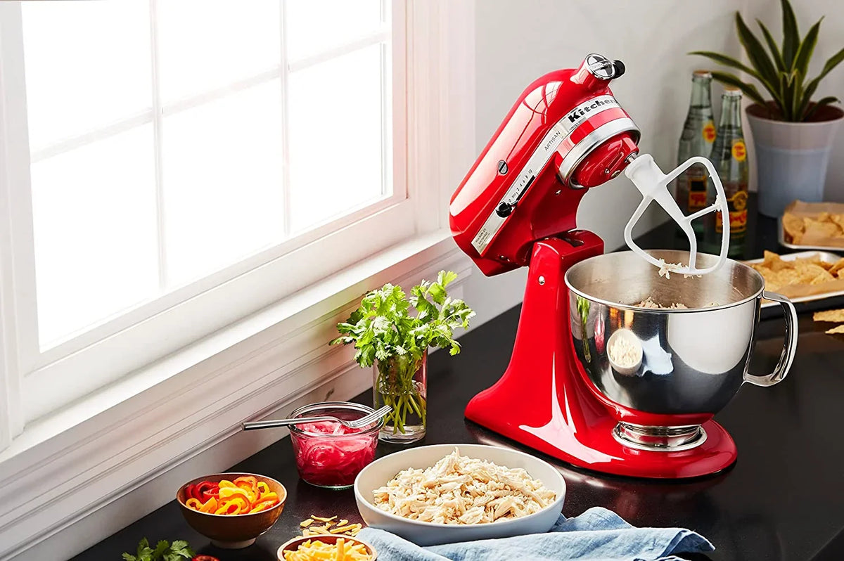 2026 NEW KitchenAid Artisan Series Tilt Head 5 qt Stand Mixer, Passion Red with Flat Beater, Dough Hook, Whip