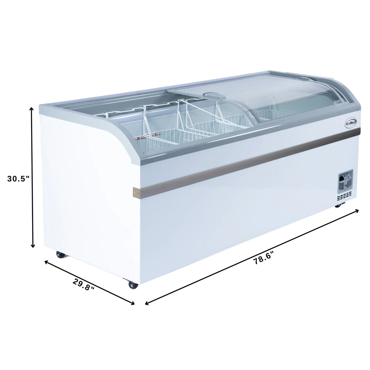 2026 NEW 65 Inch Manual Defrost Island Chest Freezer 16 cu. ft. Capacity in White