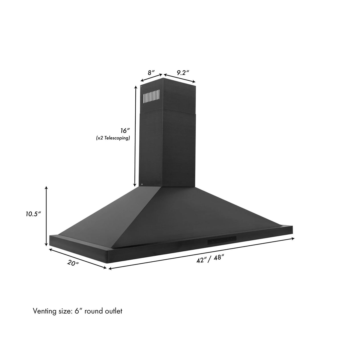 2026 NEW ZLINE 36 in. Wall Mount Range Hood in Black Stainless Steel (BSKBN-36)