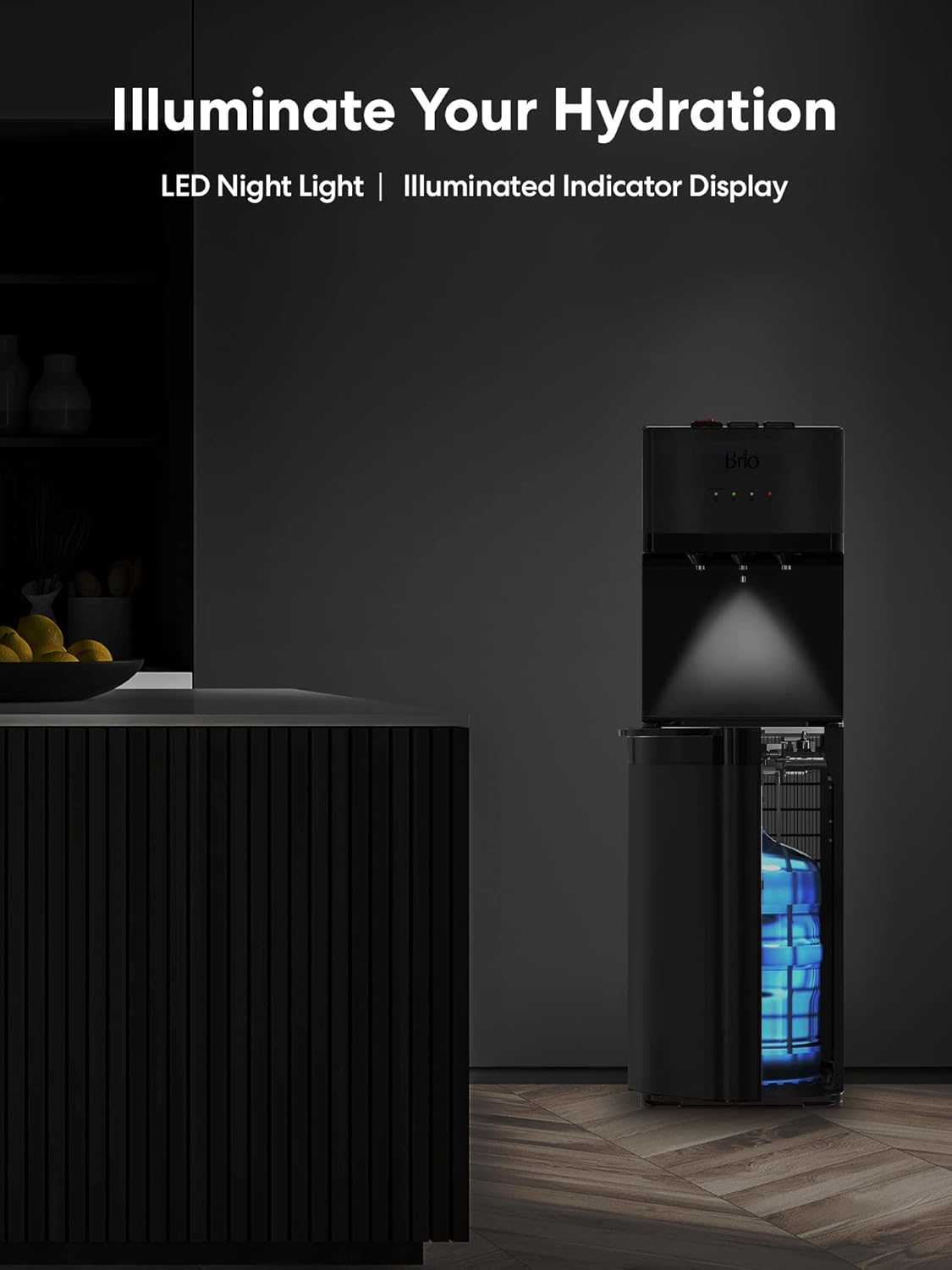 Self Cleaning Bottom Loading Water Cooler Water Dispenser ?Black Stainless Steel - 3 Temperature Settings - Hot, Room & Cold Water