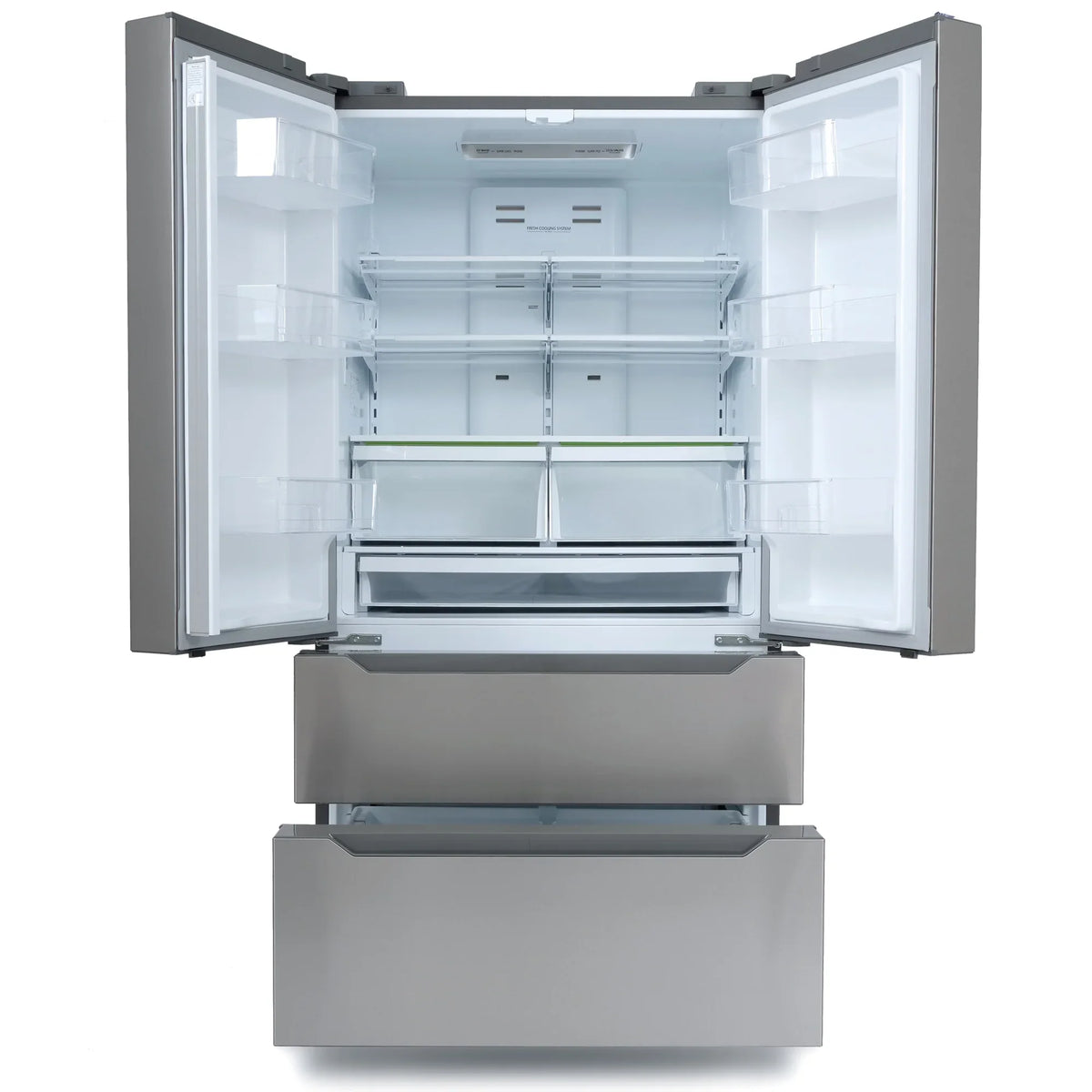 2026 NEW Cosmo 5 Piece Kitchen Appliance Packages with 30" Freestanding Electric Range 30" Island Range Hood 24" Built-in Fully Integrated Dishwasher French Door Refrigerator & 48 Bottle Wine Refrigerator