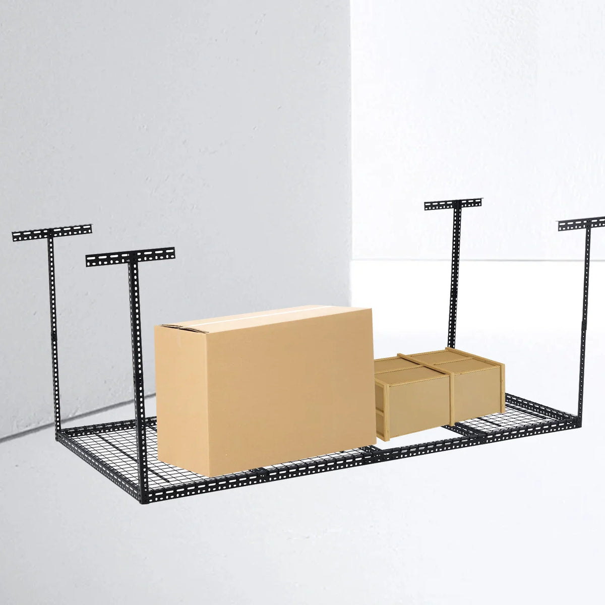 2026 NEW 4x6 Overhead Garage Storage Rack -C Heavy Duty Metal Ceiling Shelving, Adjustable Organization System for Garage -C 330lb Capacity, Easy Install