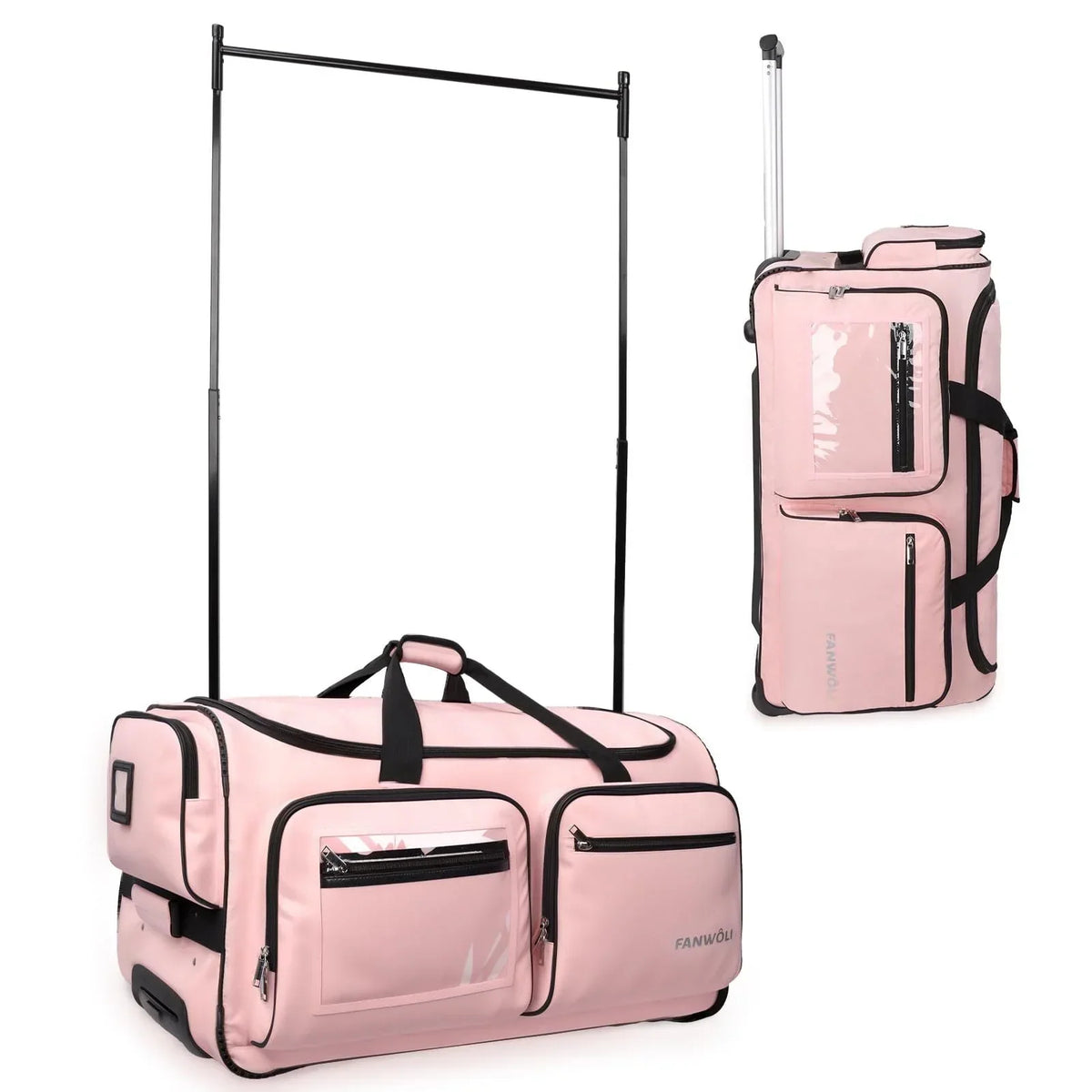 2026 NEW Fegat Dance Bag with Garment Rack - 28"Collapsible Rolling Competition Dance Duffle Bag Lightweight Costume Wheeled Suitcase for Dancers Shows Livestreamer Athletes