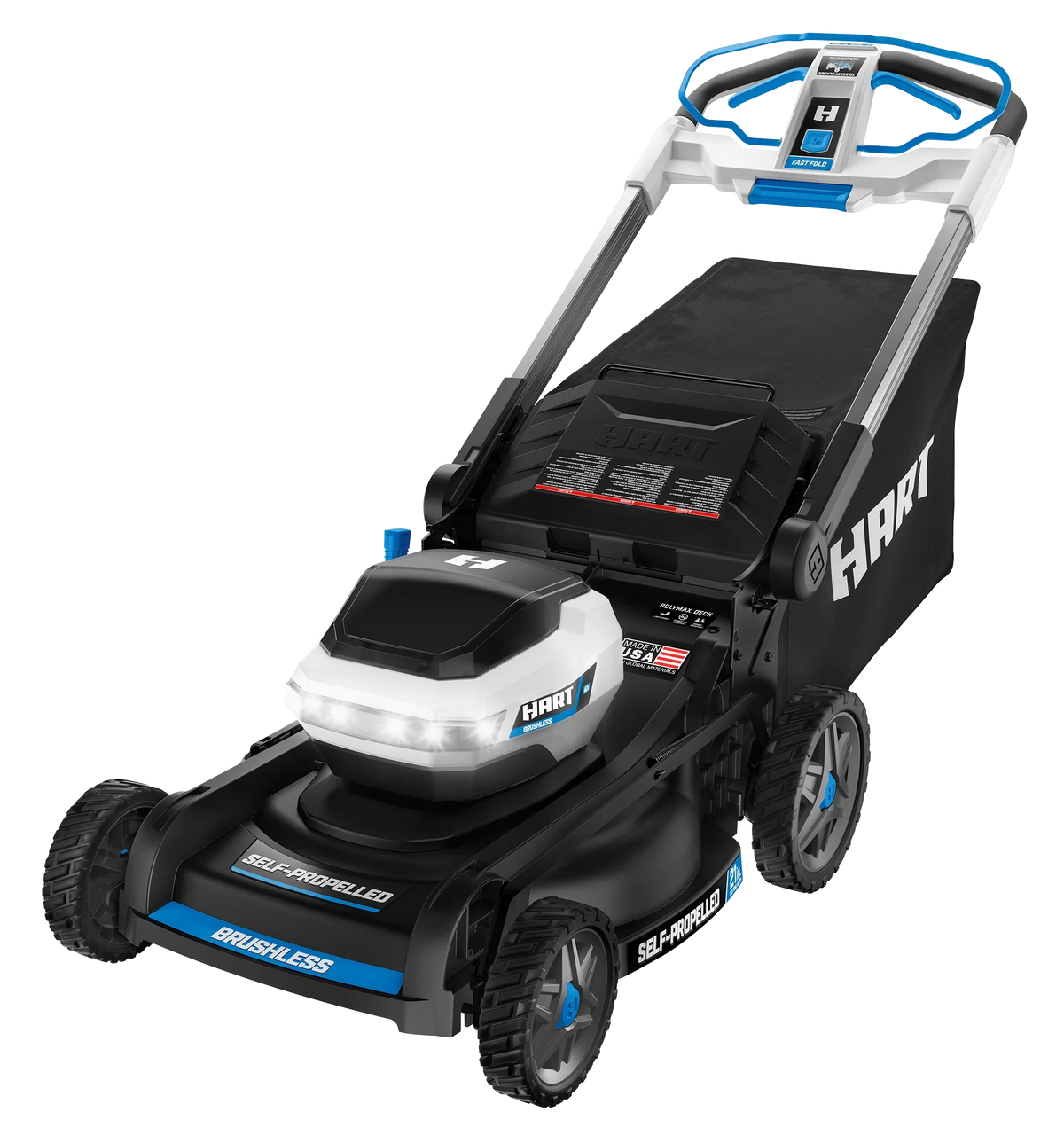 2026 NEW HART 40-Volt 21-inch Supercharge 3-in-1 Self-Propelled Mower Kit, (2) 6.0Ah Lithium-Ion Batteries