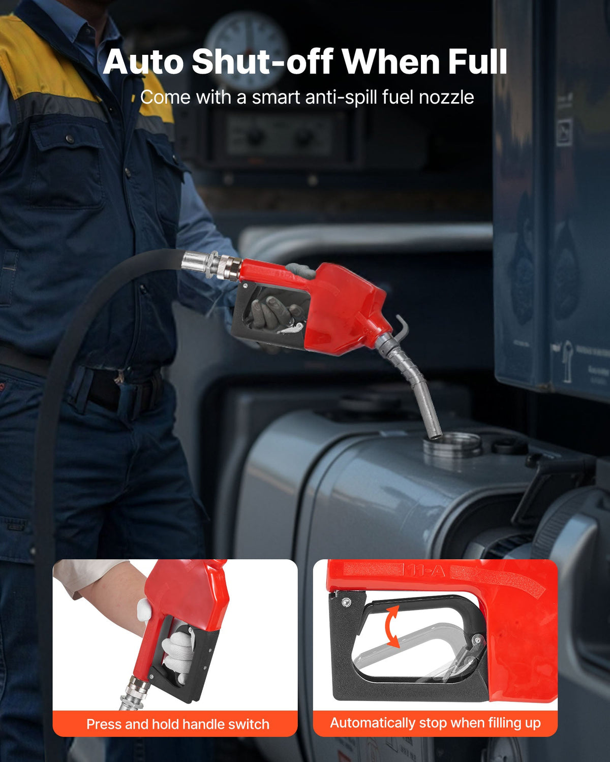 2026 NEW VEVOR Fuel Transfer Pump, 12V DC 10 GPM, Portable Diesel Transfer Pump Kit, with Auto Shut-Off Nozzle, Discharge Hose, Overheat Protection, Power Cable, Explosion-Proof, for Gasoline Diesel Kerosene