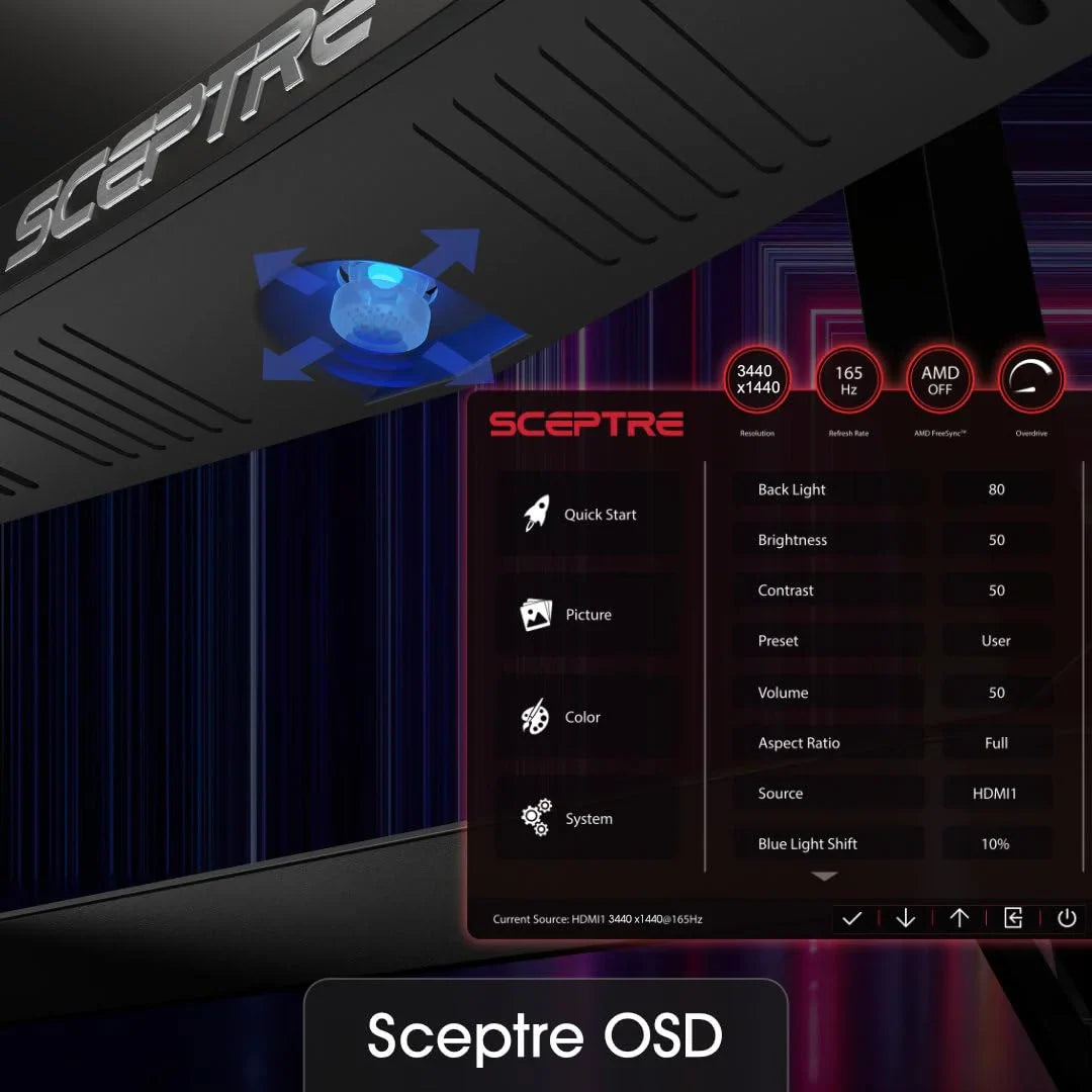 Sceptre 34 Inch 165Hz Curved Ultrawide WQHD Monitor sgtnighsdesigns