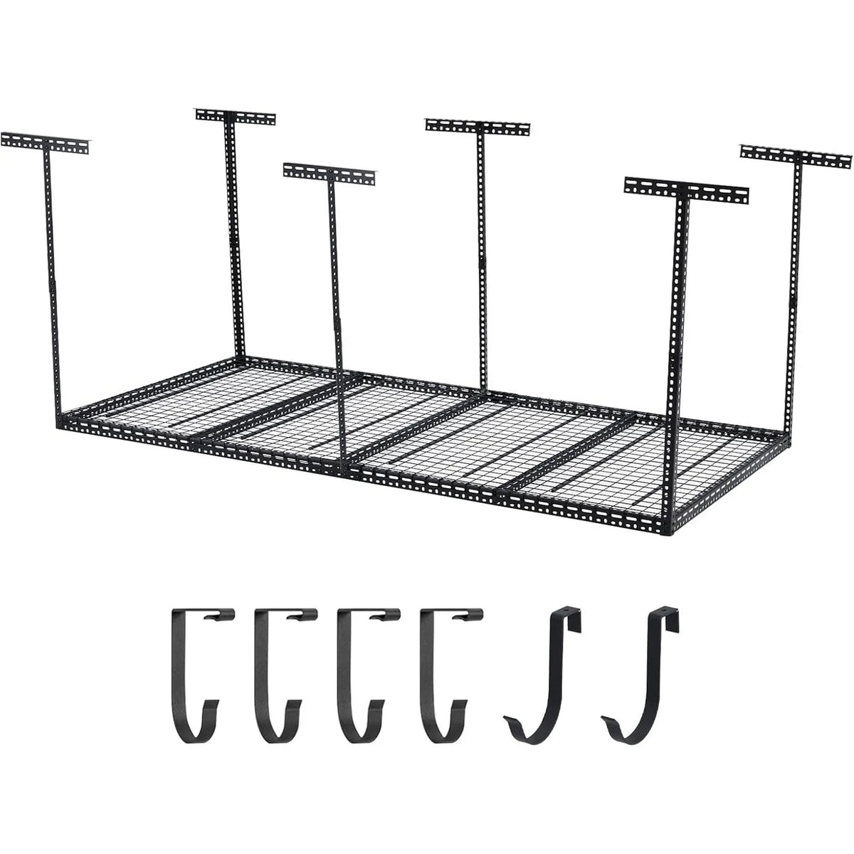 2026 NEW Pinypikaka 4'x8' Overhead Garage Storage Rack, 22"-40" Height Adjustable Ceiling Storage Rack 660lbs Weight Capacity