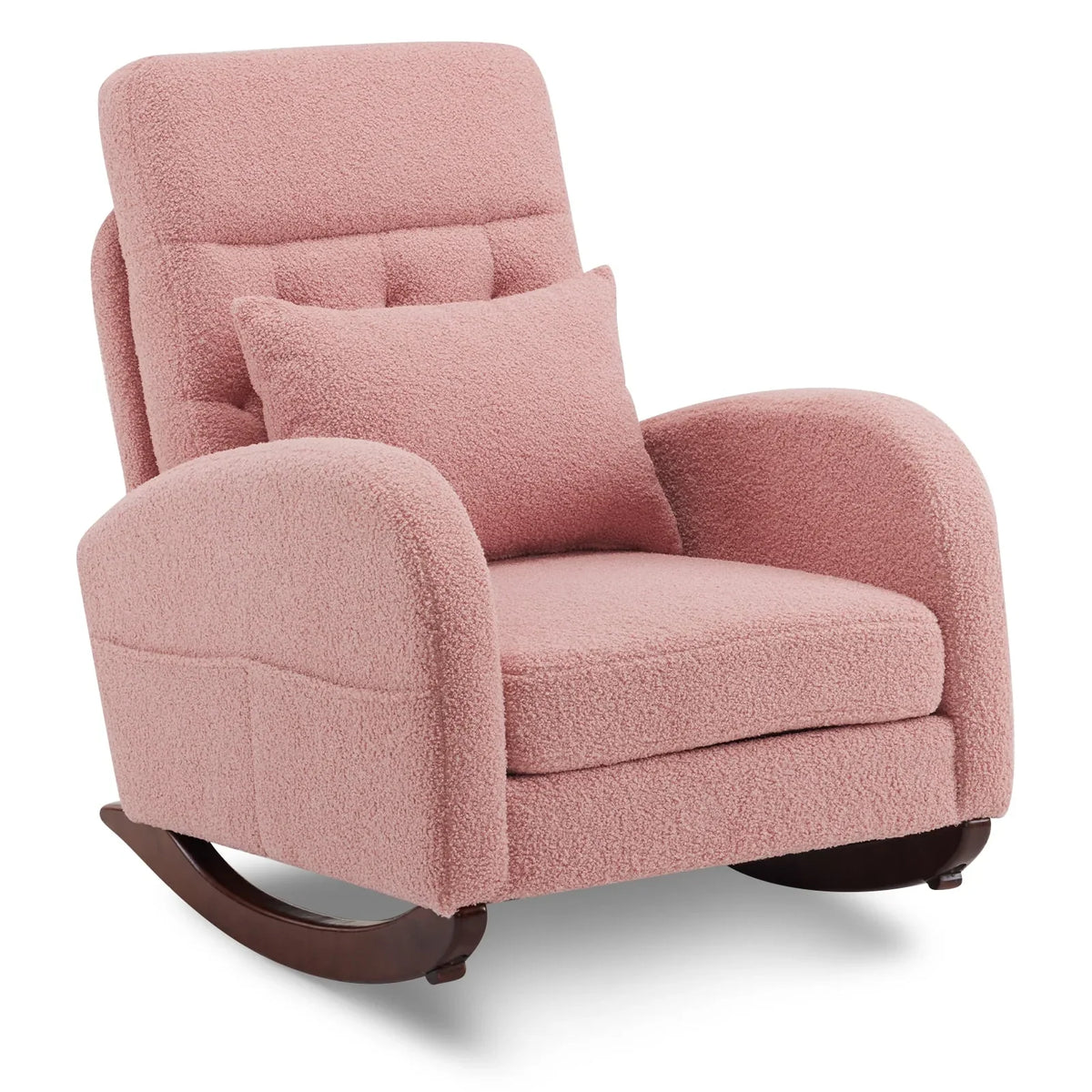 2026 NEW Ktaxon Rocking Accent Chair Glider Reading Chair Comfy Teddy Velvet Upholstered Single Sofa Rocker for Living Room, Nursery, Bedroom Beige