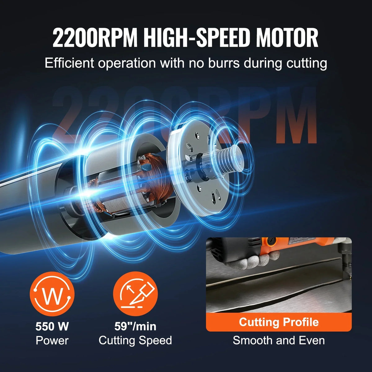 2026 NEW KFFKFF Sheet Metal Nibbler, 550W Powerful 2200 RPM High Speed, 360 Degree Rotation Electric Nibbler Metal Cutter