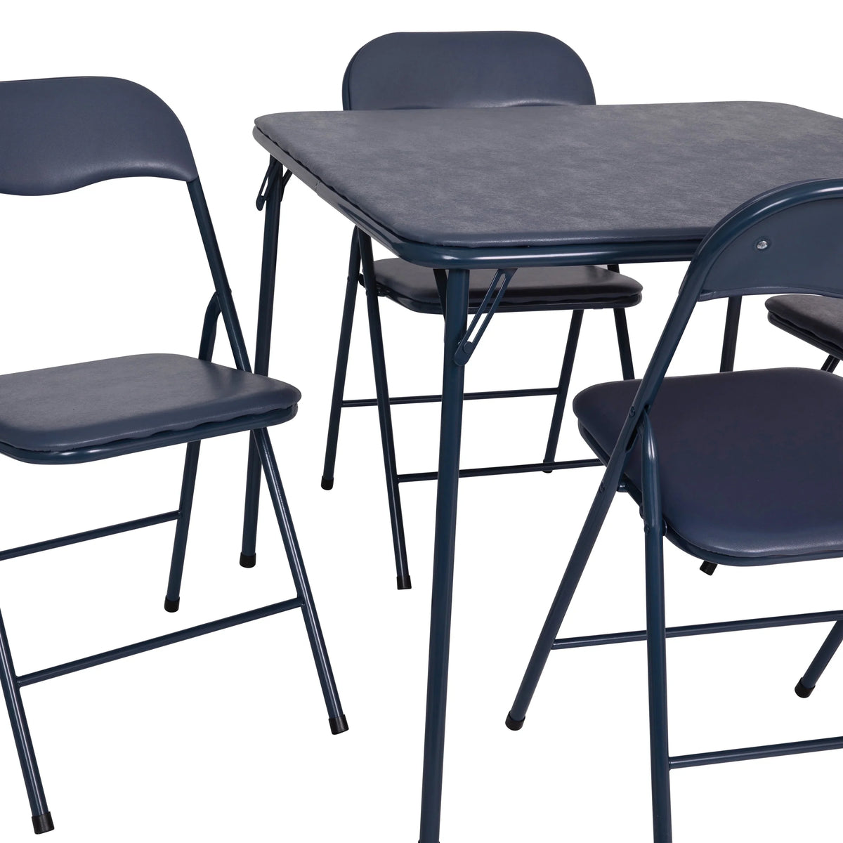 2026 NEW Emma + Oliver 5 Piece Black Folding Game Room Card Table and Chair Set