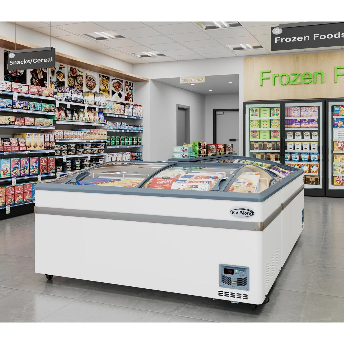 2026 NEW 65 Inch Manual Defrost Island Chest Freezer 16 cu. ft. Capacity in White