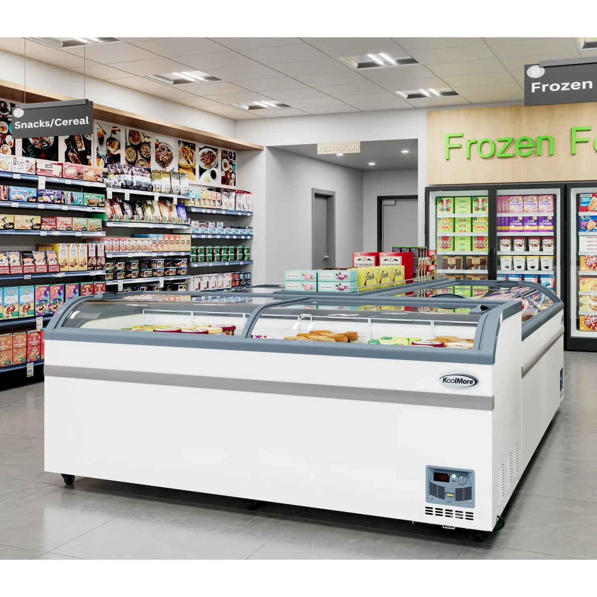 2026 NEW 65 Inch Manual Defrost Island Chest Freezer 16 cu. ft. Capacity in White