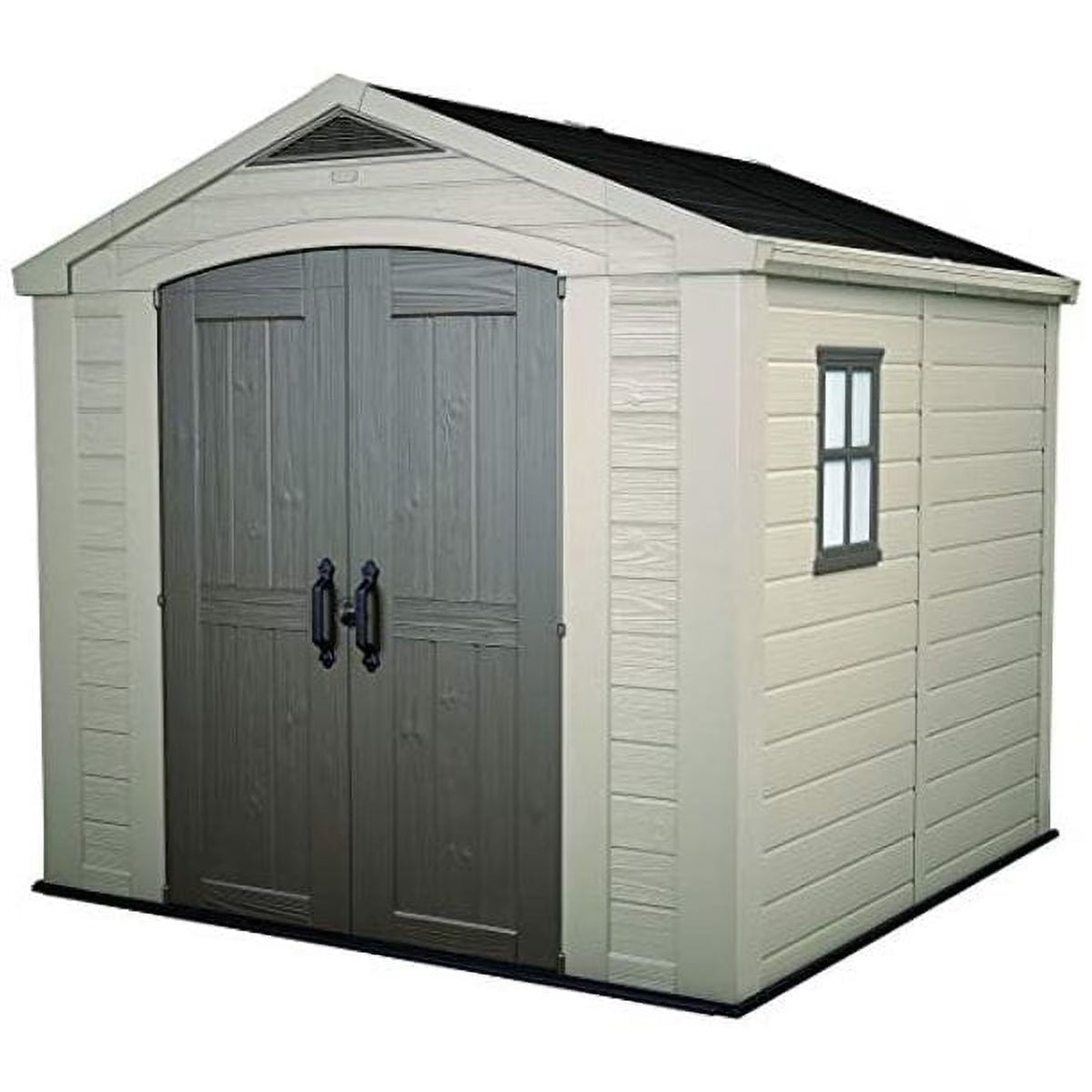 2026 NEW Keter Factor 8 x 11 Foot All Weather Resin Outdoor Storage Shed, Taupe
