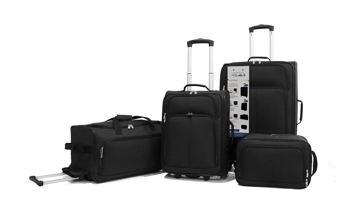 2026 NEW Protege 4-Piece Softside Luggage Set, Black