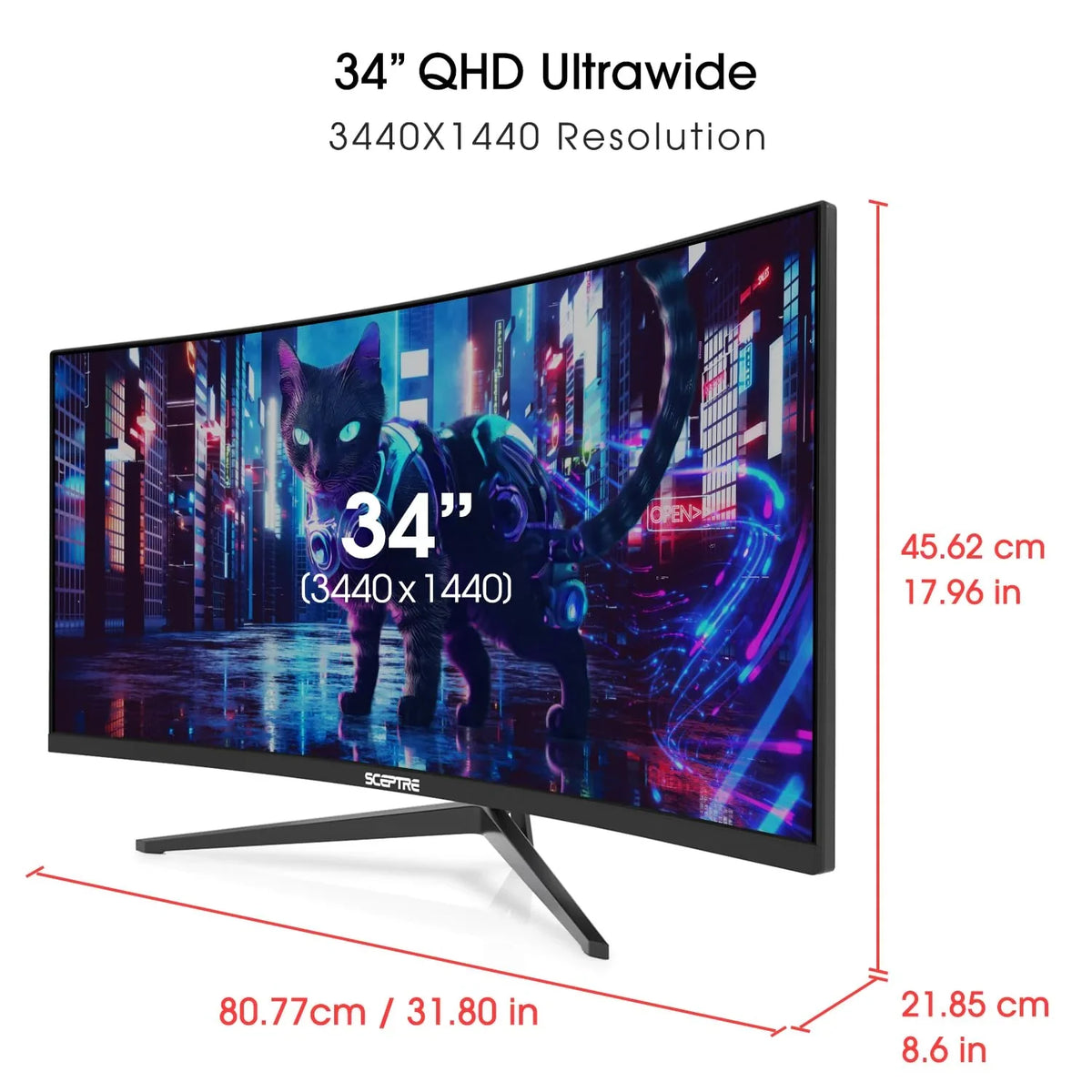 Sceptre 34 Inch 165Hz Curved Ultrawide WQHD Monitor sgtnighsdesigns