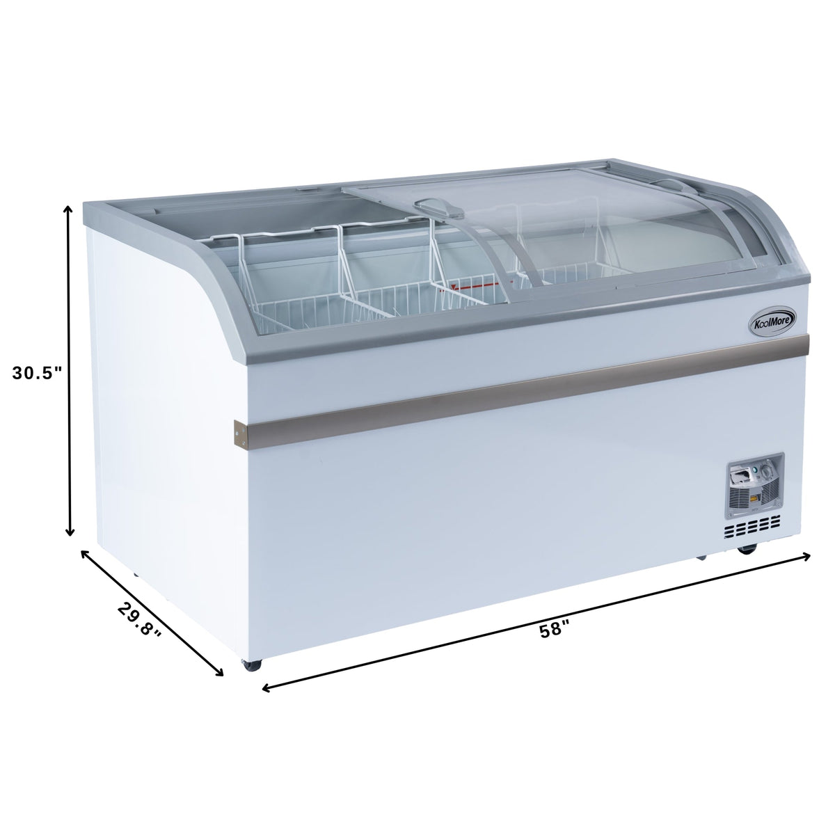 2026 NEW 65 Inch Manual Defrost Island Chest Freezer 16 cu. ft. Capacity in White