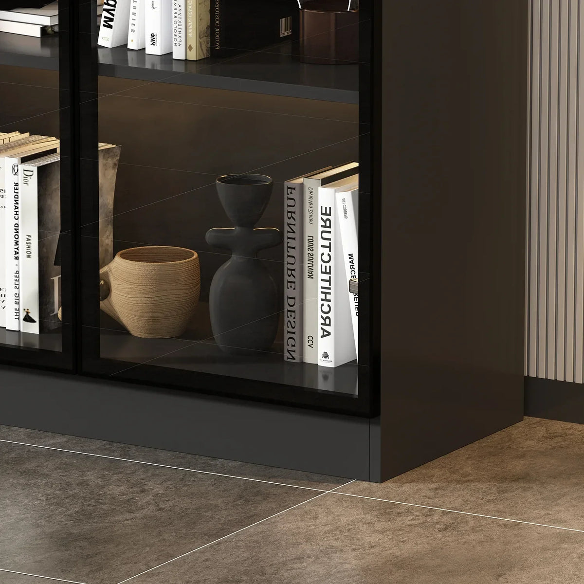 2026 NEW KULAGAGA Bookcases Organizer with LED Lights, Heavy Duty Display Cabinet with Glass Door for Living Room, 31.5" Wide