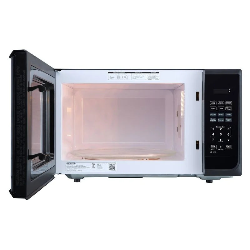 2026 NEW 1.1 cu ft 1000W Microwave Oven - Stainless Steel Black: Countertop, Child Lock, 6 One-Touch Settings