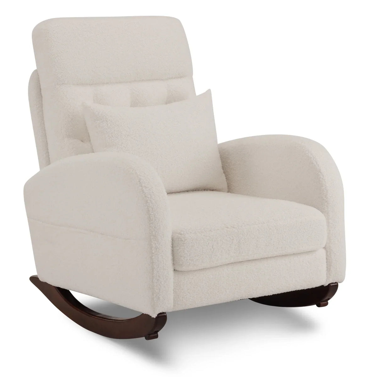 2026 NEW Ktaxon Rocking Accent Chair Glider Reading Chair Comfy Teddy Velvet Upholstered Single Sofa Rocker for Living Room, Nursery, Bedroom Beige