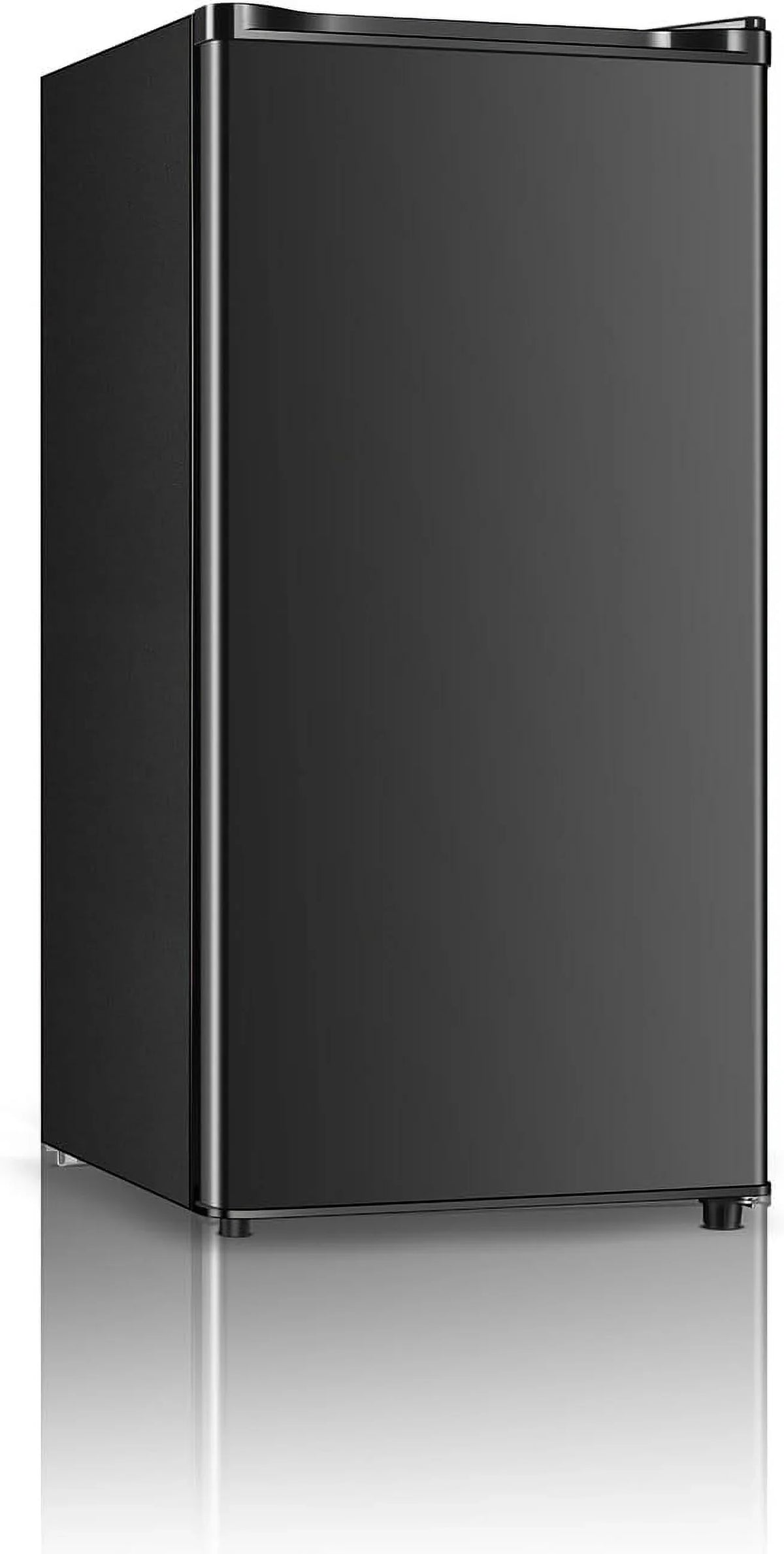 2026 NEW Seaoola Mini Fridge with Freezer, Single Door 4.4 Cu.Ft, Compact Mini Refrigerator, LED Light, Adjustable Thermostat, Removable Glass Shelves, Small Refrigerator for Dorm/Office/Bedroom(Black)