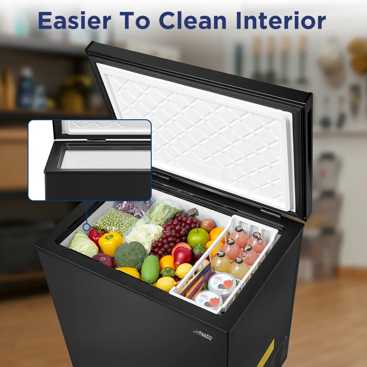 2026 NEW Arctic King 7.0 Cu ft Chest Freezer, Convertible, Black
