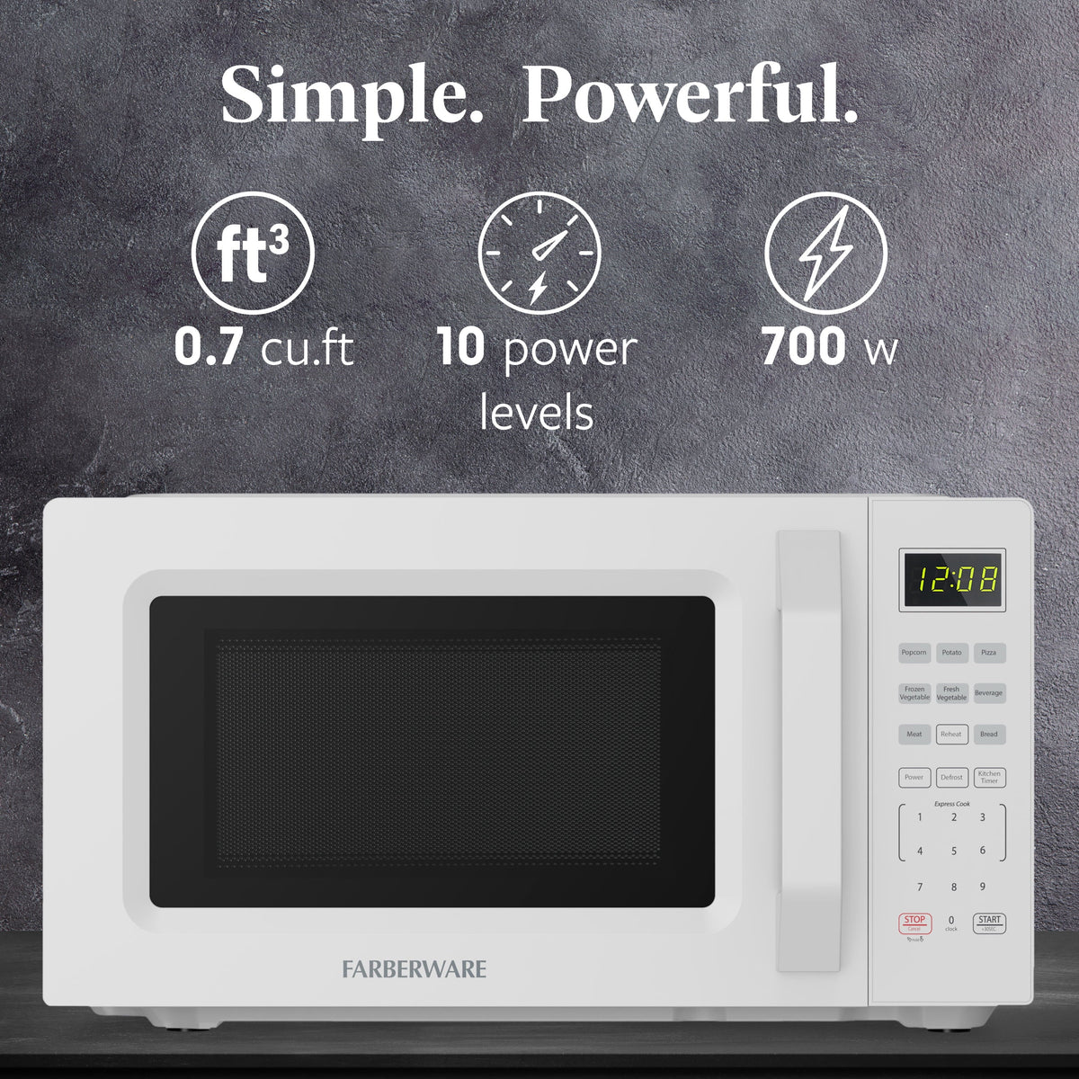 2026 NEW Farberware 1.1 Cu. Ft. 1000-Watt Compact Microwave Oven, Black