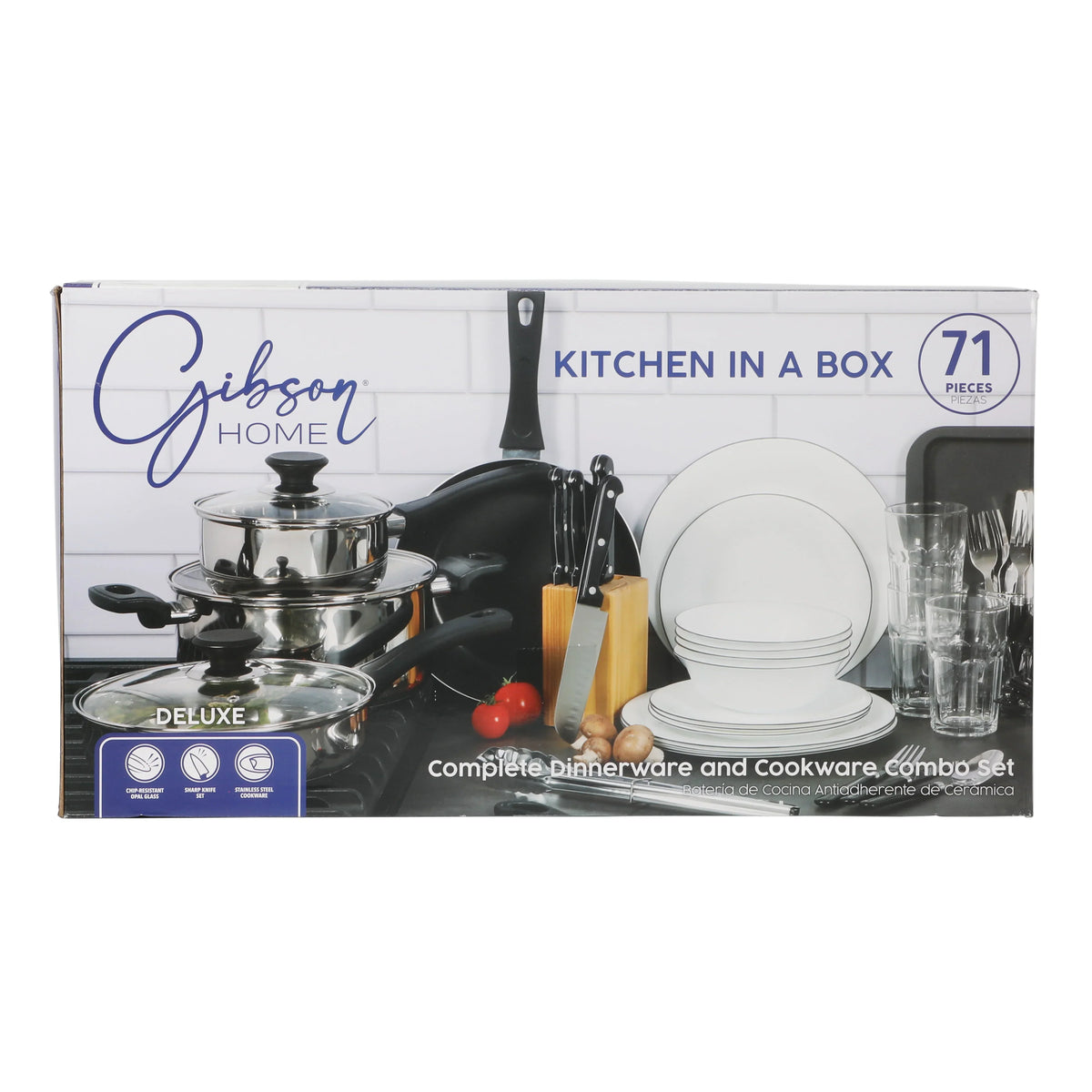 2026 NEW Gibson Home 71-Piece Stainless Steel Silver Cookware Combo Set