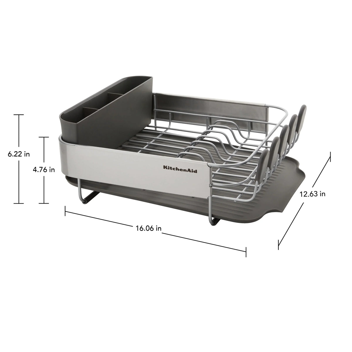 2026 NEW Kitchenaid Stainless Steel Wrap Compact Dish Rack in Satin Gray
