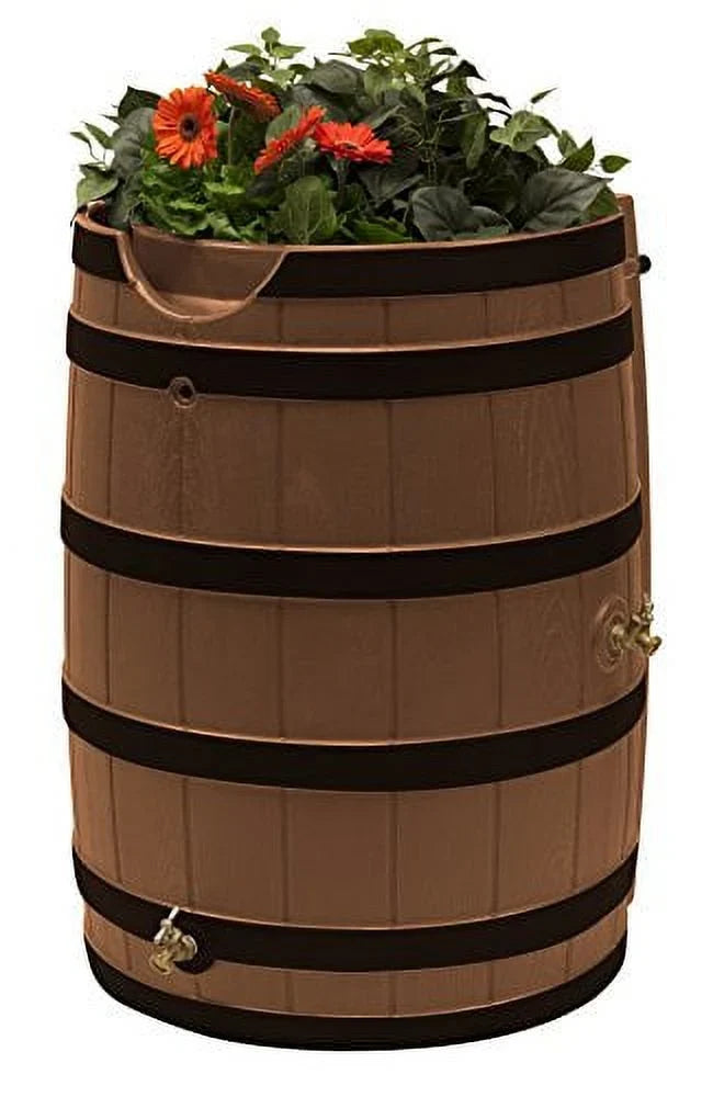 2026 NEW Good Ideas Rain Wizard 65 Gallon Rain Barrel with Darkened Ribs - Terra Cotta