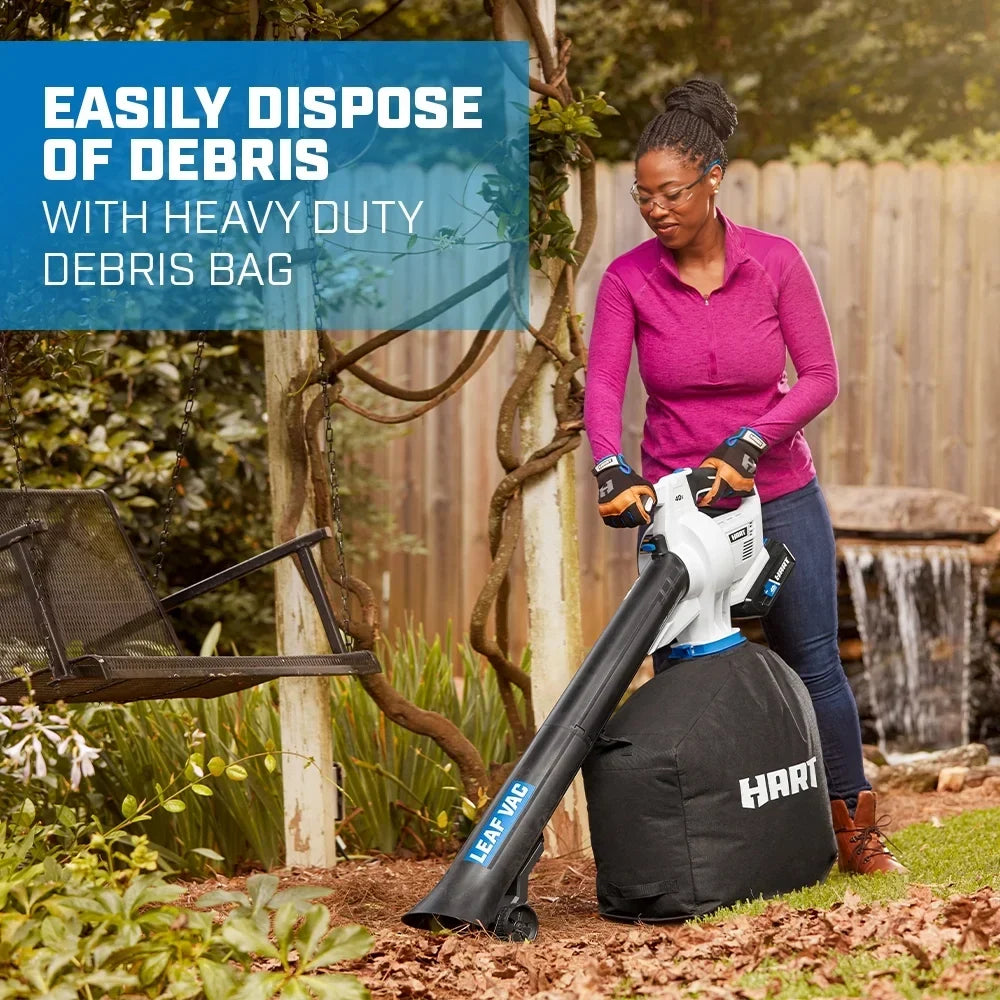 2026 NEW HART 40V Cordless Leaf Vacuum Kit, (1) 4.0Ah Lithium-Ion Battery