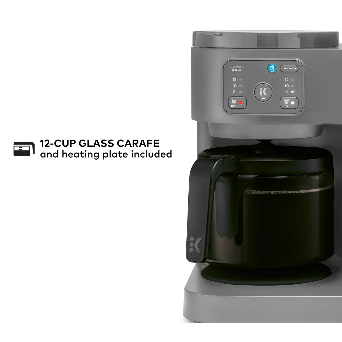 2026 NEW Keurig K-Duo Essentials, Hot & Iced Single-Serve K-Cup Pod Coffee Maker & Carafe, Moonlight Grey
