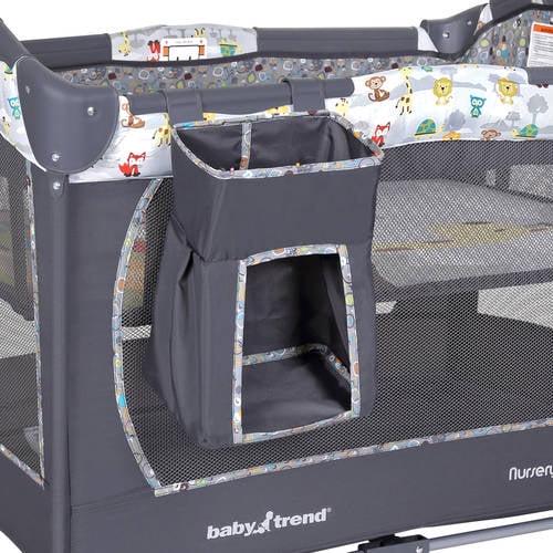 2026 NEW Baby Trend Nursery Center Playard with Toy Mobile. Tanzania Grey