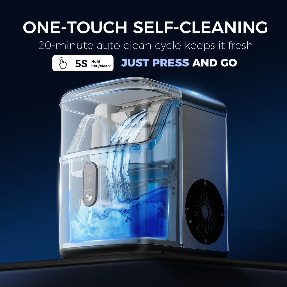 2026 NEW Simzlife Nugget Ice Maker Countertops, 35.9lbs Per Day Portable Pebble ice machine, Crushed Sonic ice maker with Soft Chewable Ice for Home, Party, RV, Camping, Stainless Steel Silver