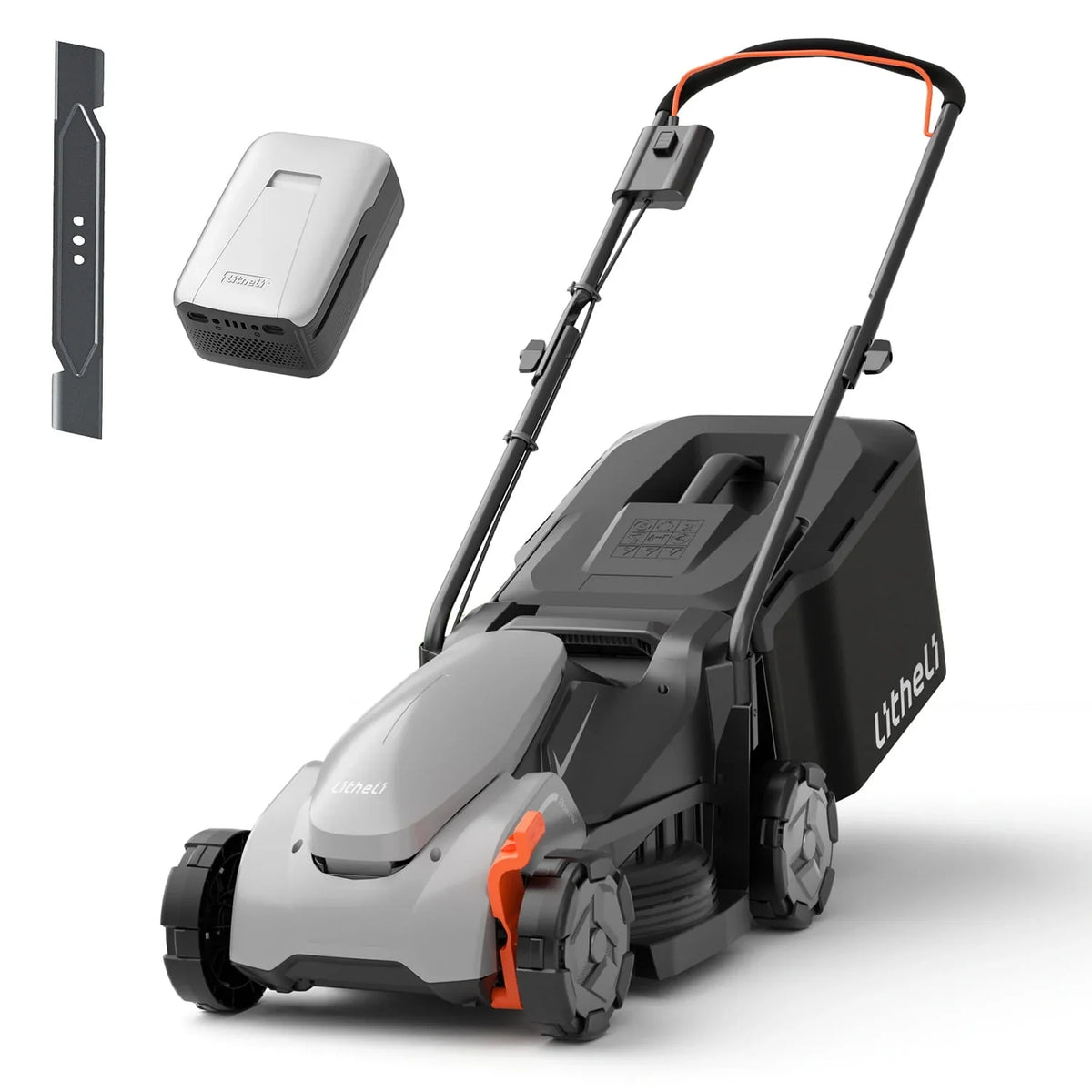 2026 NEW Litheli 20V Cordless Electric Lawn Mower, 14-Inch, Brushless Motor, 5-Position Height Adjustment, with 5.0Ah Battery, for Lawns & Gardens
