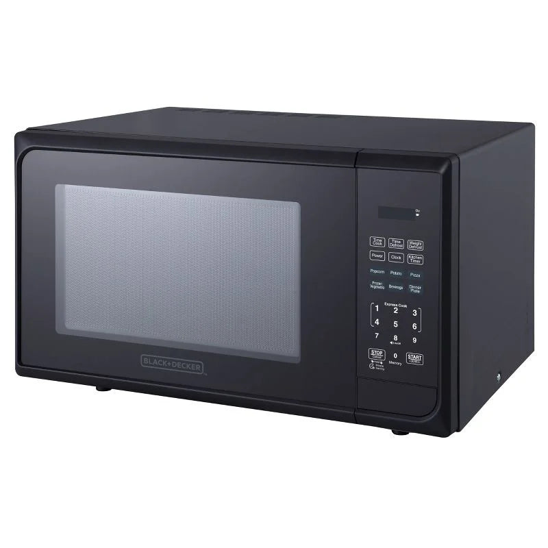 2026 NEW 1.1 cu ft 1000W Microwave Oven - Stainless Steel Black: Countertop, Child Lock, 6 One-Touch Settings