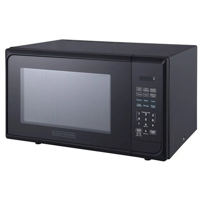 2026 NEW 1.1 cu ft 1000W Microwave Oven - Stainless Steel Black: Countertop, Child Lock, 6 One-Touch Settings