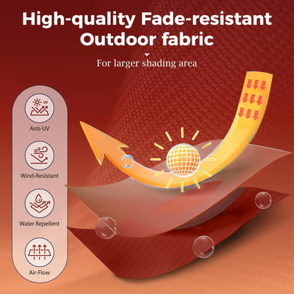2026 NEW Alpha Joy 15ft Outdoor Patio Umbrella Extra-Large Double-Sided Garden Umbrella with Crank Handle and Base - Smoky Gray